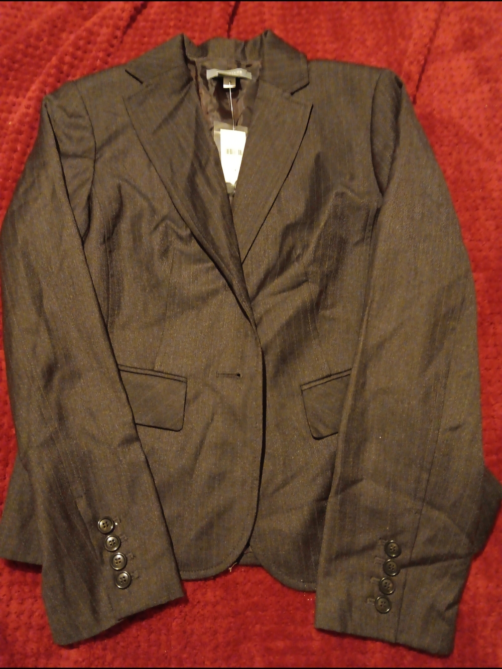 Men's Dark Gray Single-Breasted Blazer